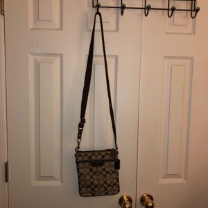 Brown coach crossbody purse
